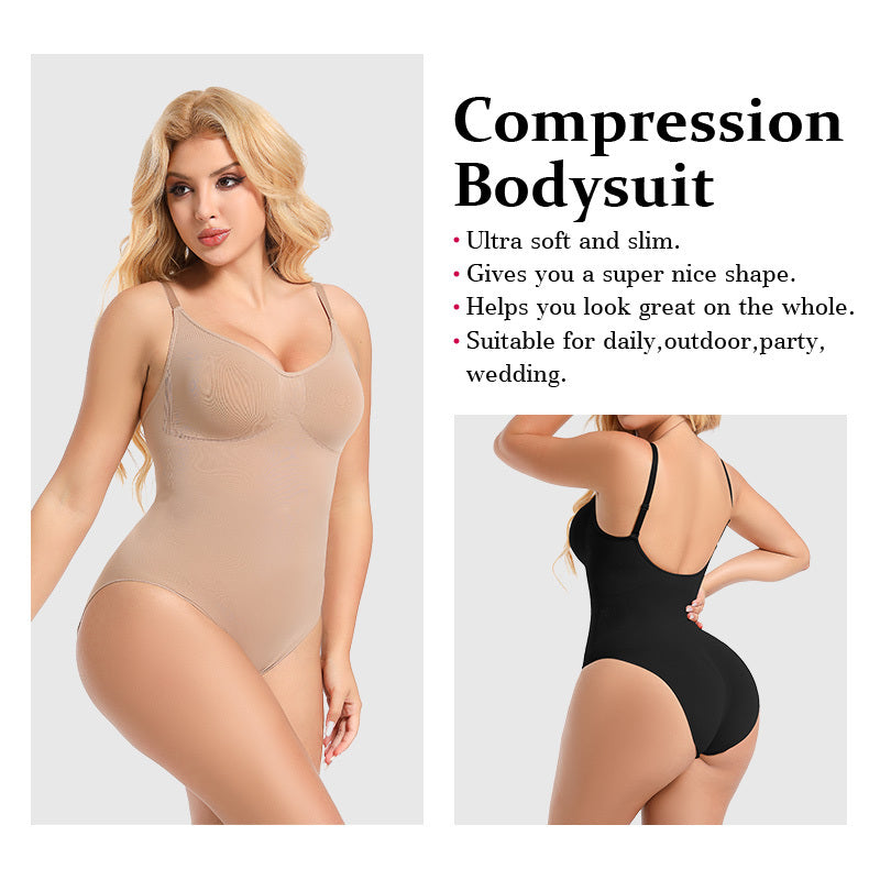 Plus-Size Seamless Bodysuit – Women’s Slimming Shapewear with Hip Lift & Tummy Control