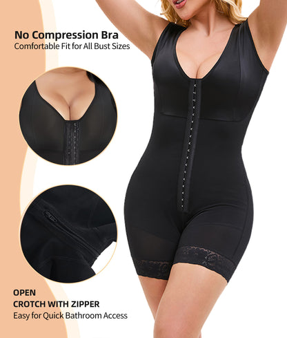 Full Body Shapewear Jumpsuit for Women – Tummy Control, Post-Surgery, Butt Lifter Bodysuit with Zipper