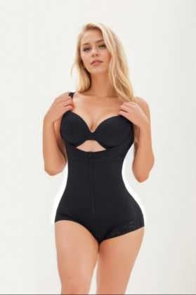 Women’s Colombian Fajas Shapewear – Postpartum Tummy Control Full Body Bodysuit with Butt Lifter & Adjustable Straps