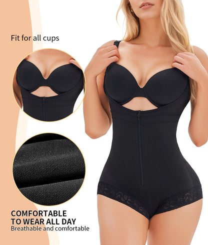 Women’s Colombian Fajas Shapewear – Postpartum Tummy Control Full Body Bodysuit with Butt Lifter & Adjustable Straps