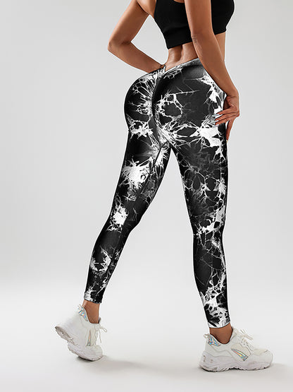 3-Pack Women’s Scrunch Workout Leggings – High Waisted Seamless Tie-Dye Butt Lifting V-Back Yoga & Gym Leggings