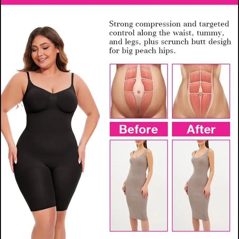 Seamless Body Shaper Bodysuit for Women – Tummy Control & Hip Lift Shapewear